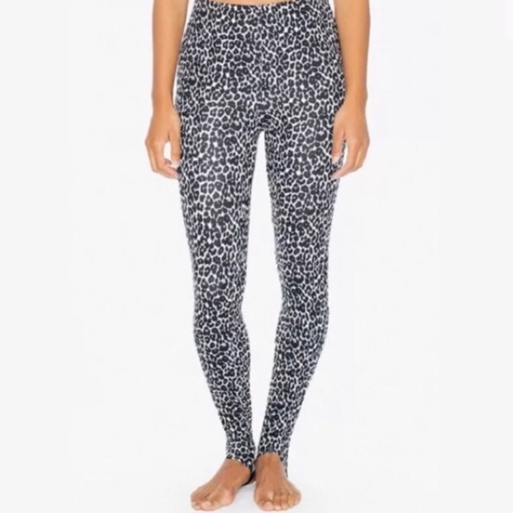 ‘Vintage’ Snow Leopard American Apparel Leggings, Size Medium